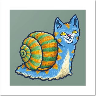 Cat Snail Posters and Art